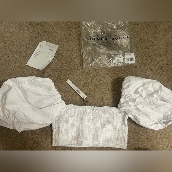 Susana Monaco Poplin Puff Sleeve Crop Top - XS (NWT) - Picture 3 of 6